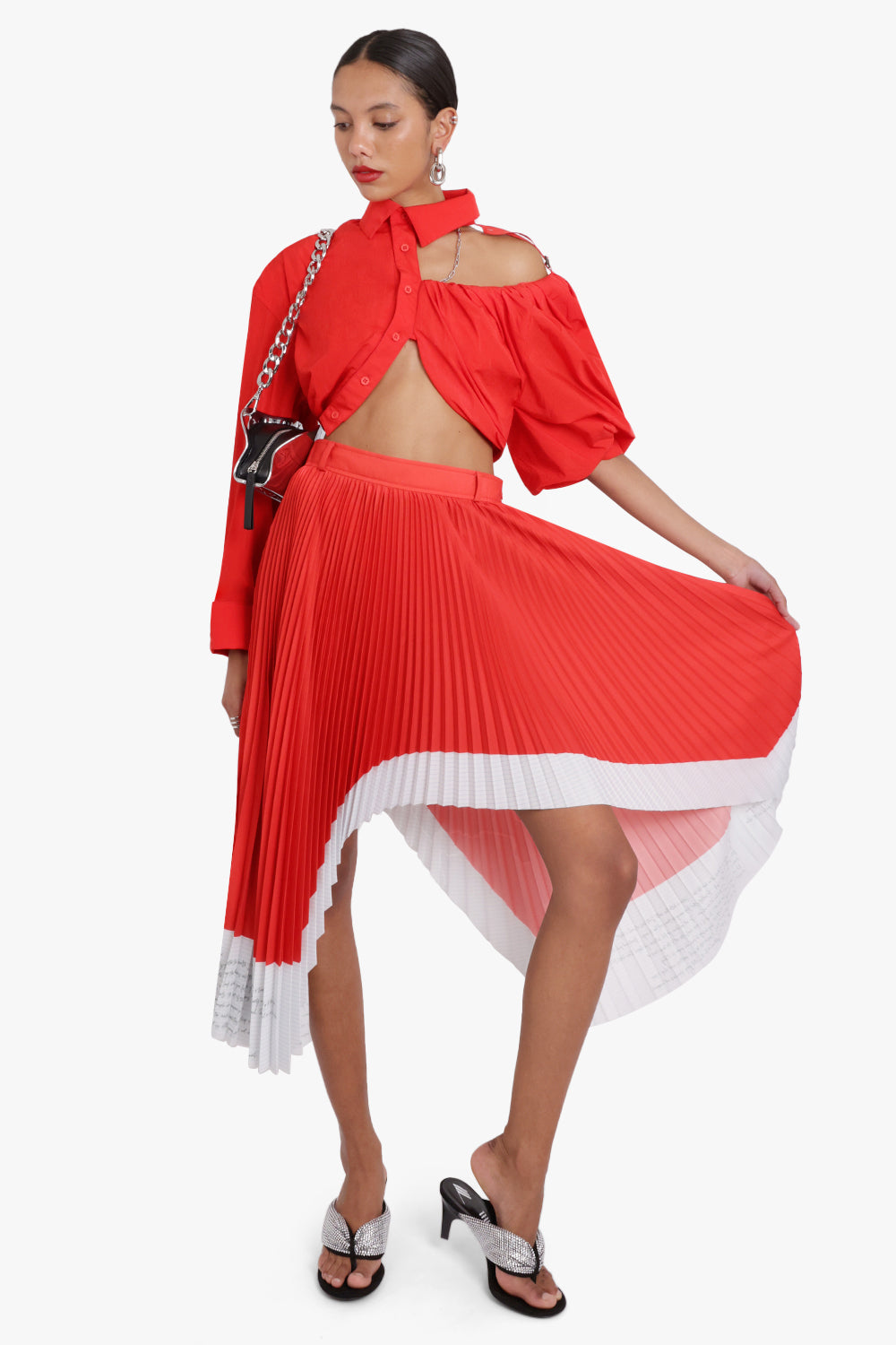 THEBE MAGUGU RTW Proverbs Pleated Skirt | Red Proverbs