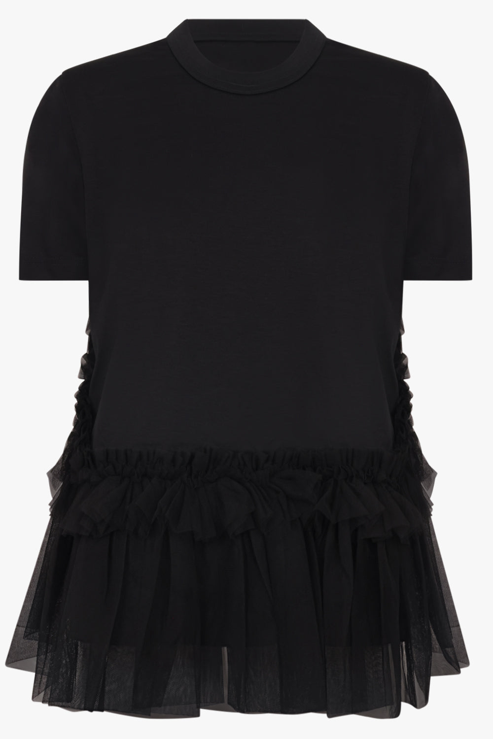 NOIR KEI NINOMIYA TULLE RUFFLE HEM TOP BLACK NEW SEASON PARLOUR X