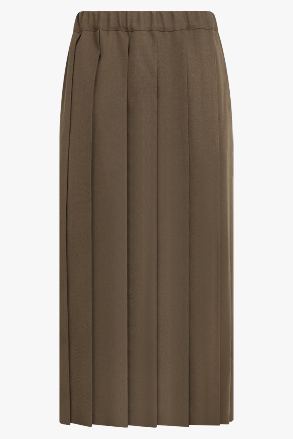 COMME DES GARCONS RTW Wool Garbadine Pleated Skirt | Khaki