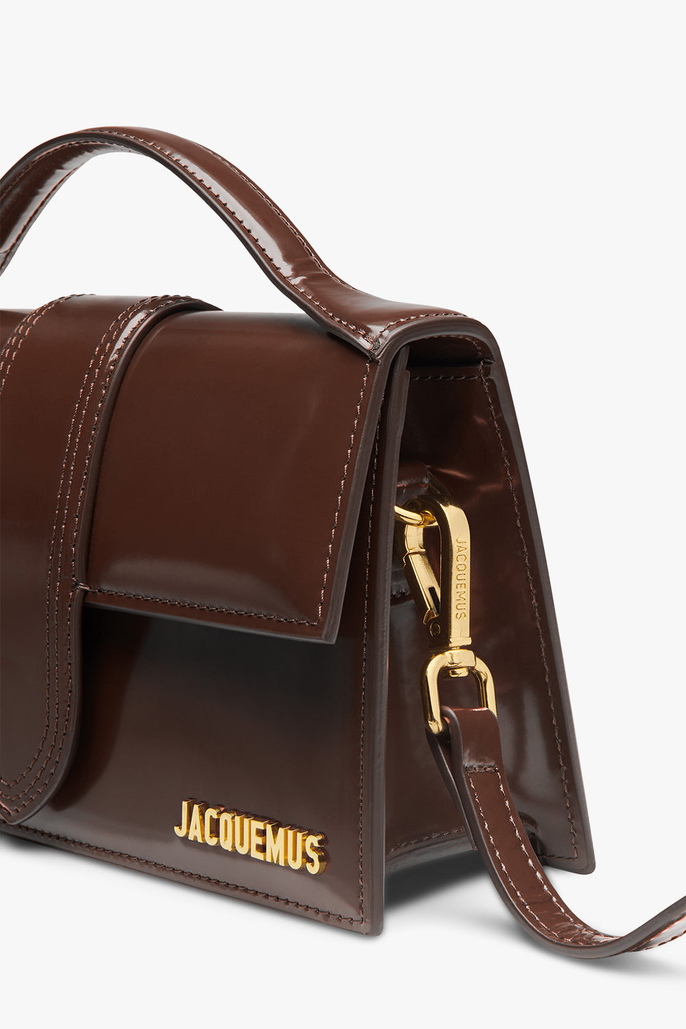 JACQUEMUS Bags BROWN / MIDNIGHT BROWN LE GRAND BAMBINO BAG | SHINY BROWN