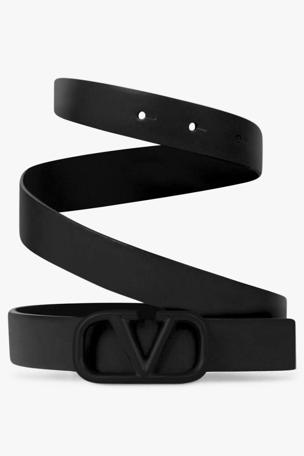 Vlogo Buckle Water Wave Gold Copper Glossy Beige Black Leather 20mm Belt