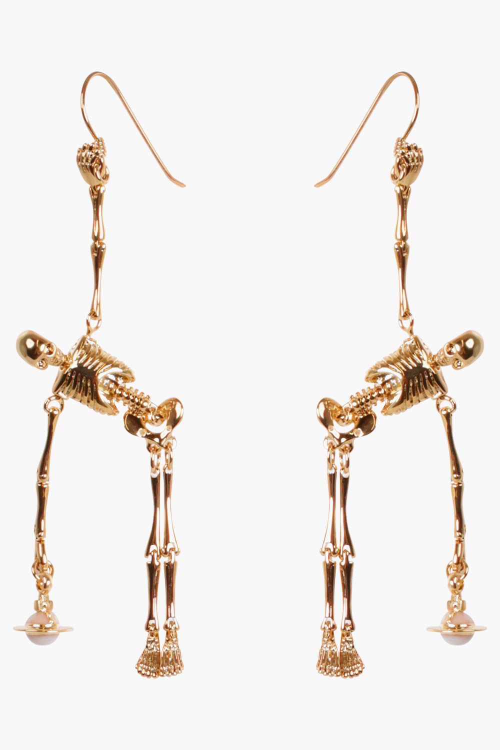 VIVIENNE WESTWOOD ACCESSORIES Gold Skeleton Earrings | Gold/Ivory