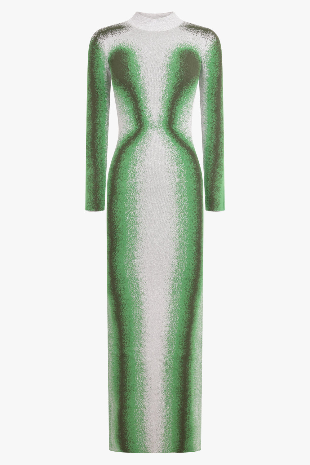 Gradient Abstract Body Print L/S Knit Maxi Dress | Green/Grey Parlour X Gradient Abstract Body Print L/S Knit Maxi Dress | Green/Grey Parlour X