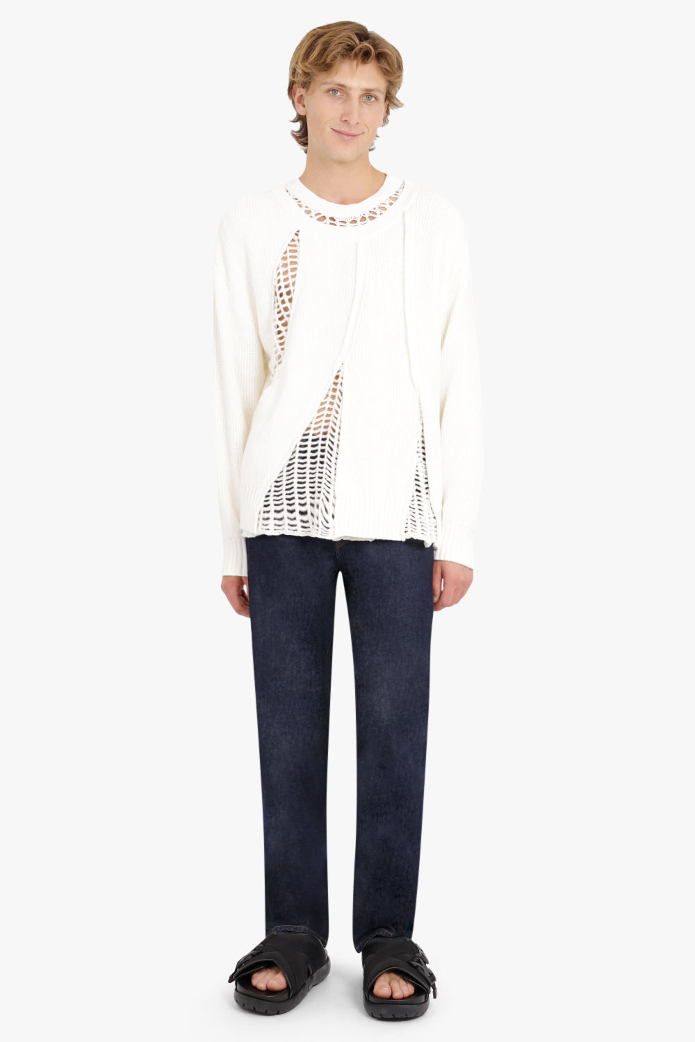FENG CHEN WANG RTW 3 IN 1 JUMPER WITH MESH PANEL | WHITE