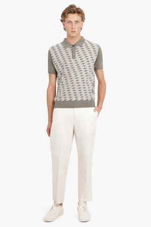 AFTER PRAY RTW KNOTTED KNIT POLO | GRAY