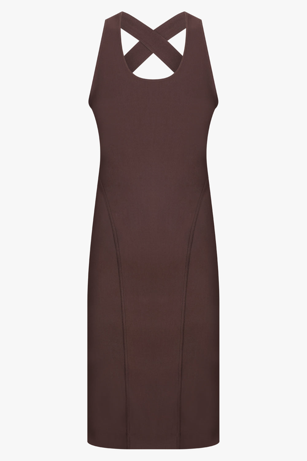 alaia sleeveless high-neck sculpted midi dress Cross Back S/Less Midi Dress