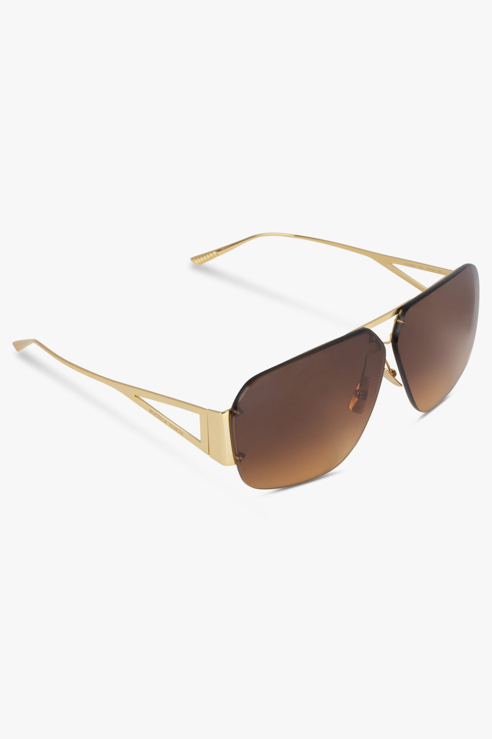 BOTTEGA VENETA ACCESSORIES BROWN / GOLD/BROWN Classic Aviator Sunglasses | Gold/Brown