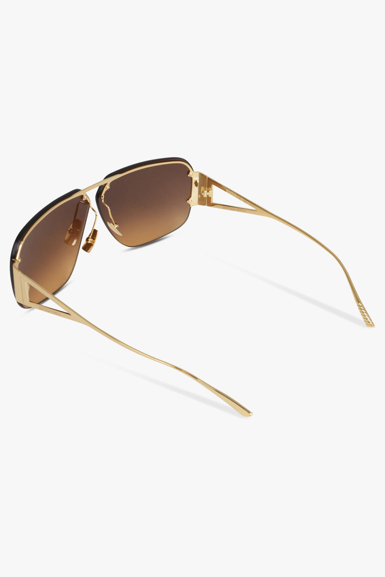 BOTTEGA VENETA ACCESSORIES BROWN / GOLD/BROWN Classic Aviator Sunglasses | Gold/Brown