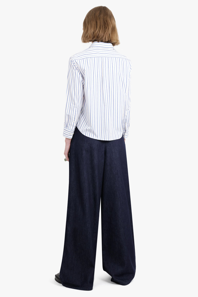 DRIES VAN NOTEN RTW Stripe Long Sleeve Shirt | Light Blue