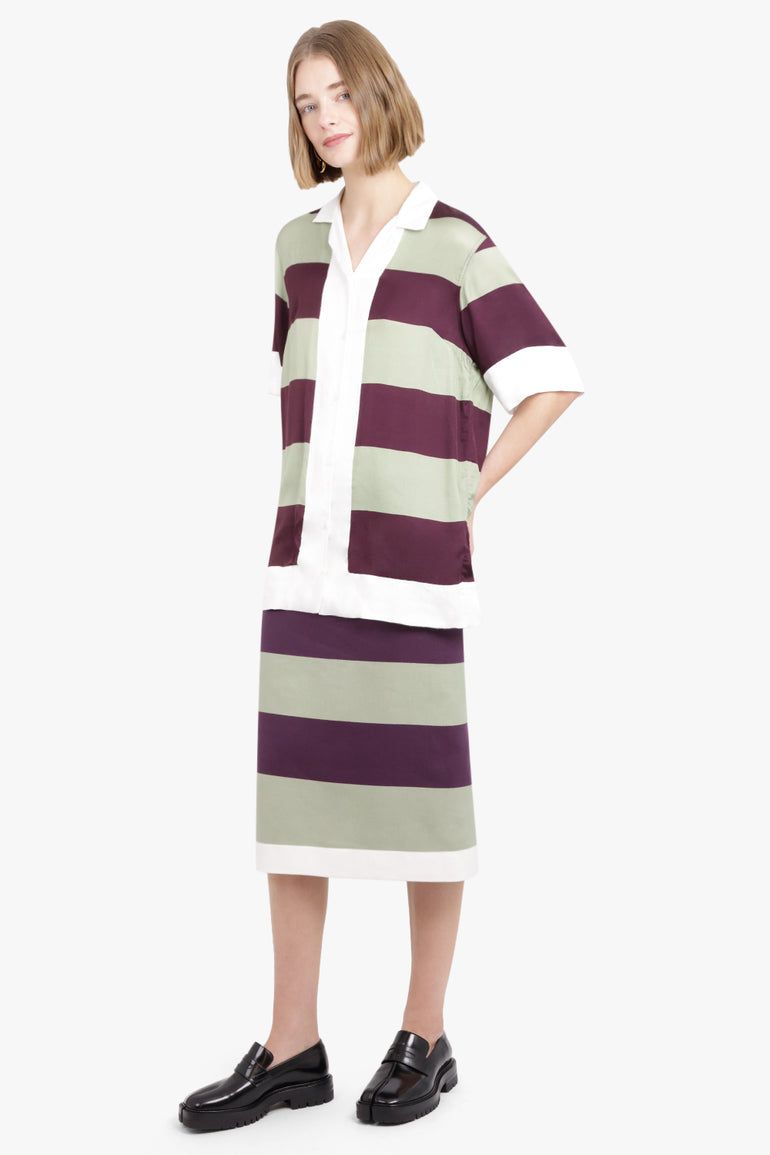 DRIES VAN NOTEN RTW Soft Touch Stripe Skirt | Auber