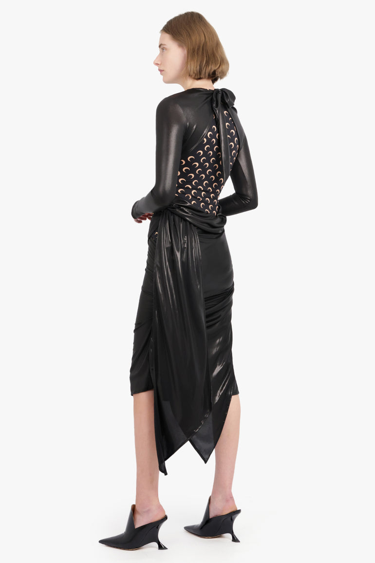 MARINE SERRE RTW Regenerated Jersey Draped Skirt | Black