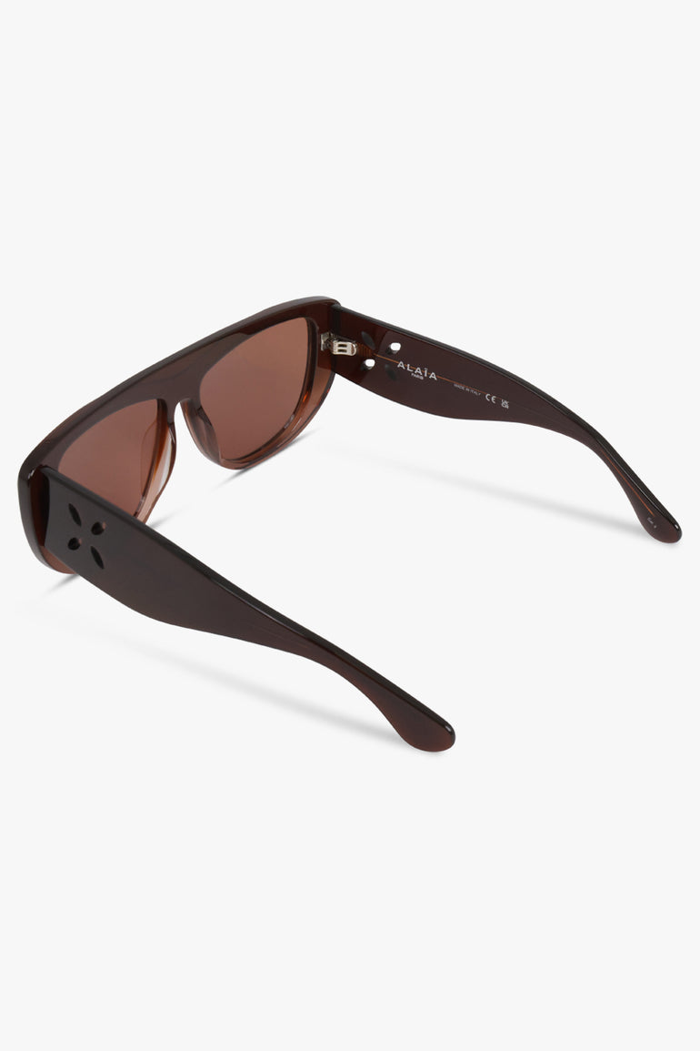 ALAIA ACCESSORIES BROWN / BROWN / ONE SIZE AA0056S Mask Sunglasses | Brown