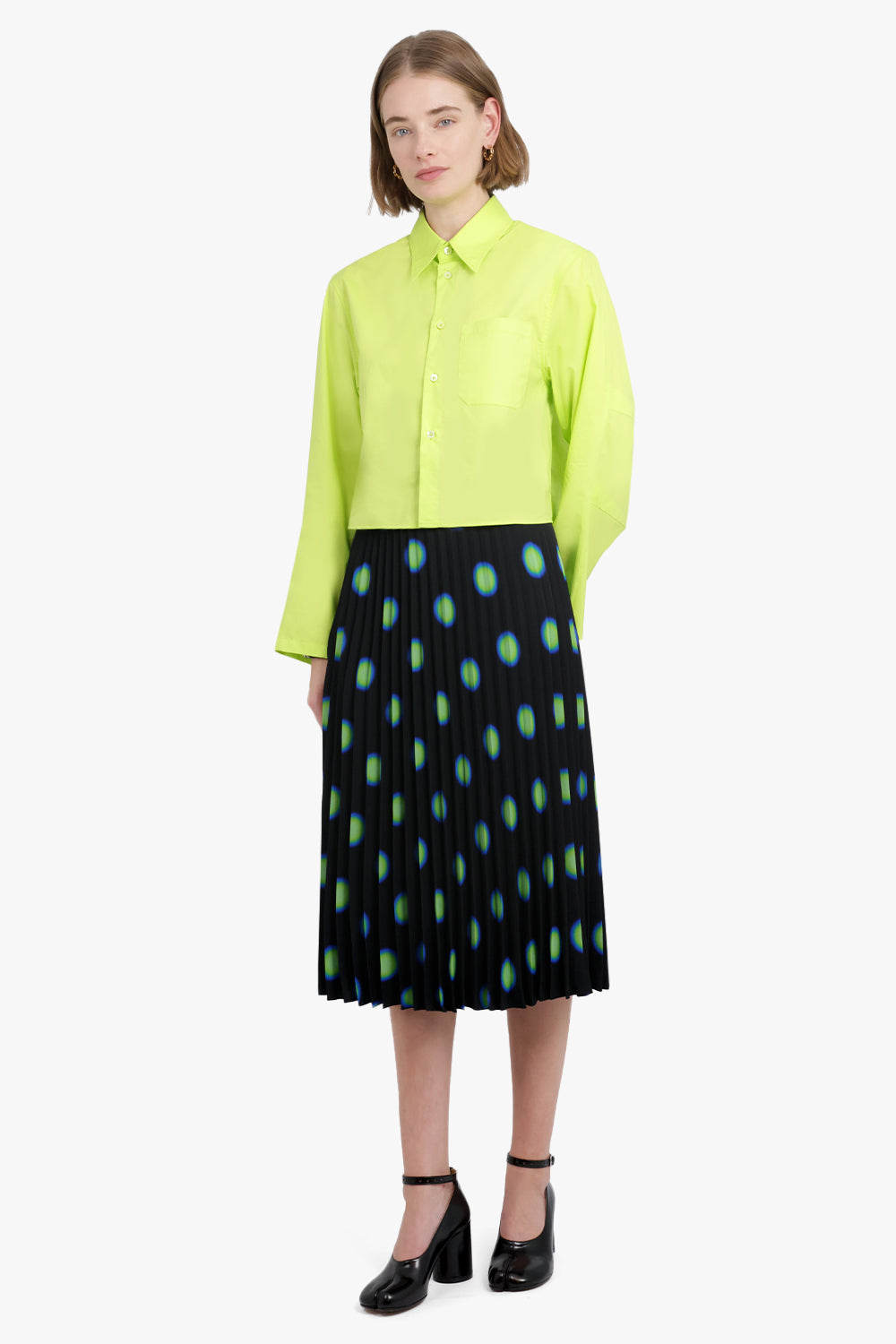 MM6 BY MAISON MARGIELA RTW Poplin Cotton Shirt | Neon Green