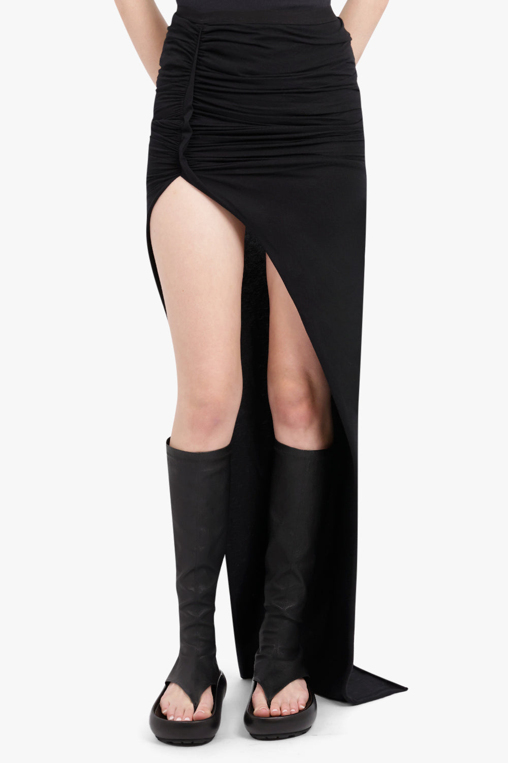 RICK OWENS RTW Edfu Side Split Skirt | Black
