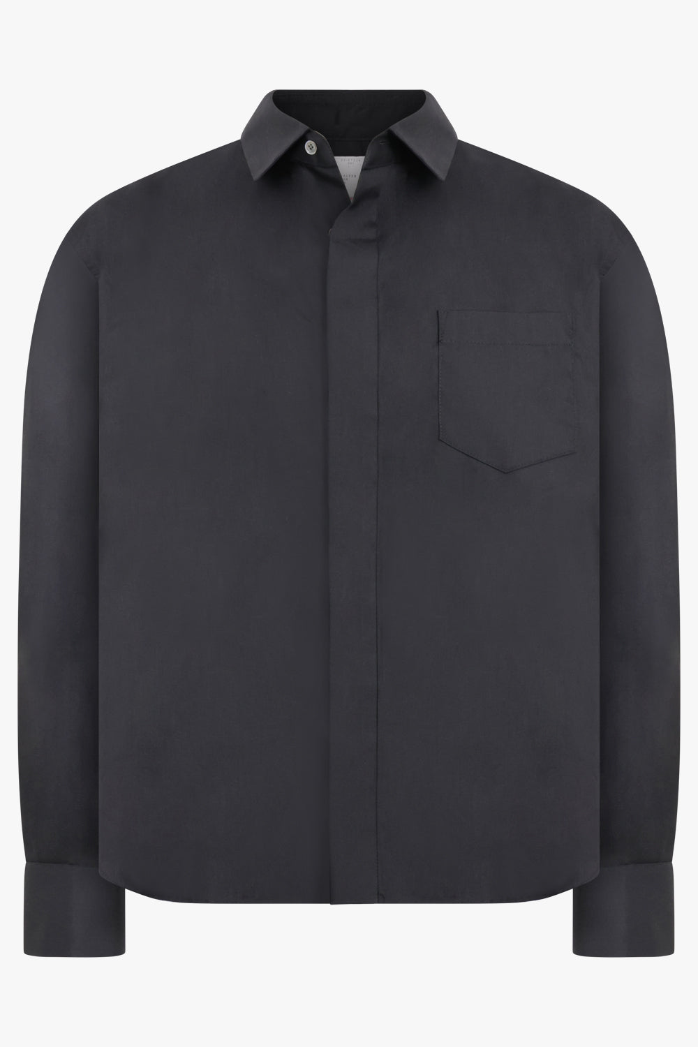 SACAI RTW Cotton Poplin X Nylon Twill Shirt | Black