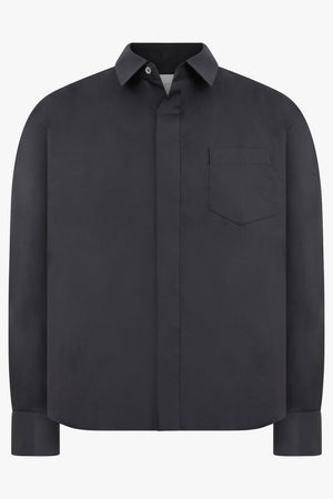 SACAI RTW Cotton Poplin X Nylon Twill Shirt | Black