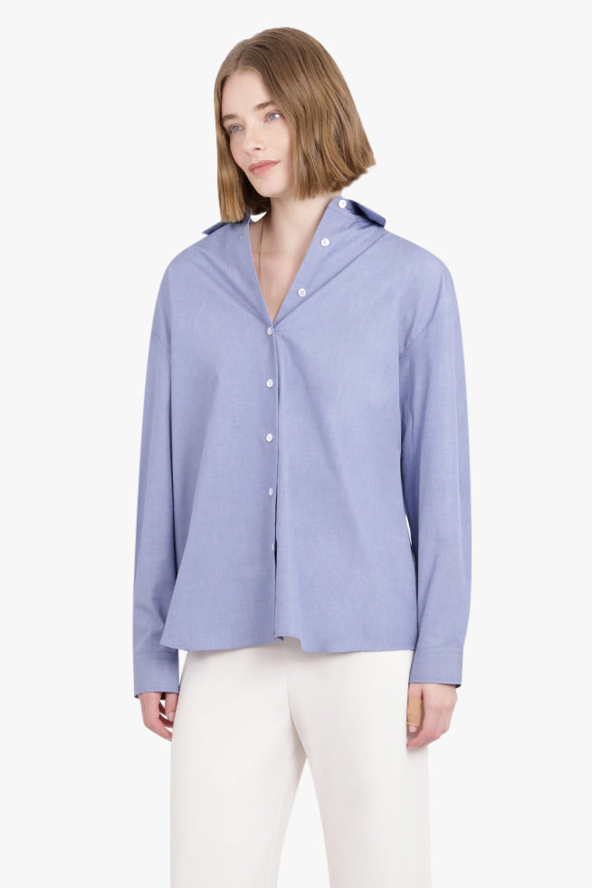 THE ROW RTW Attica Cotton Shirt | Oxford Blue