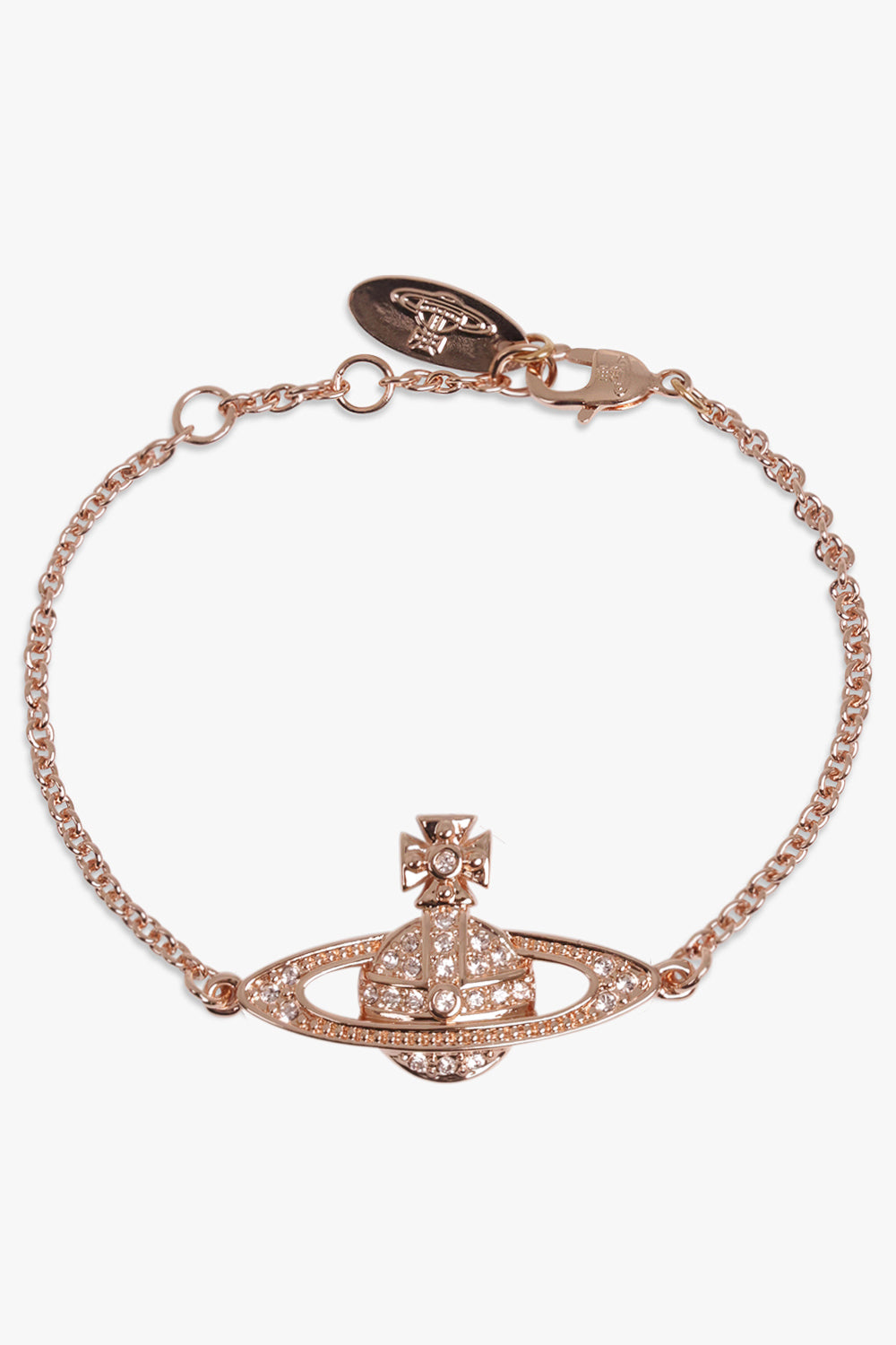 VIVIENNE WESTWOOD JEWELLRY PINK / PINK MINI BAS RELIEF CHAIN BRACELET | ROSE GOLD