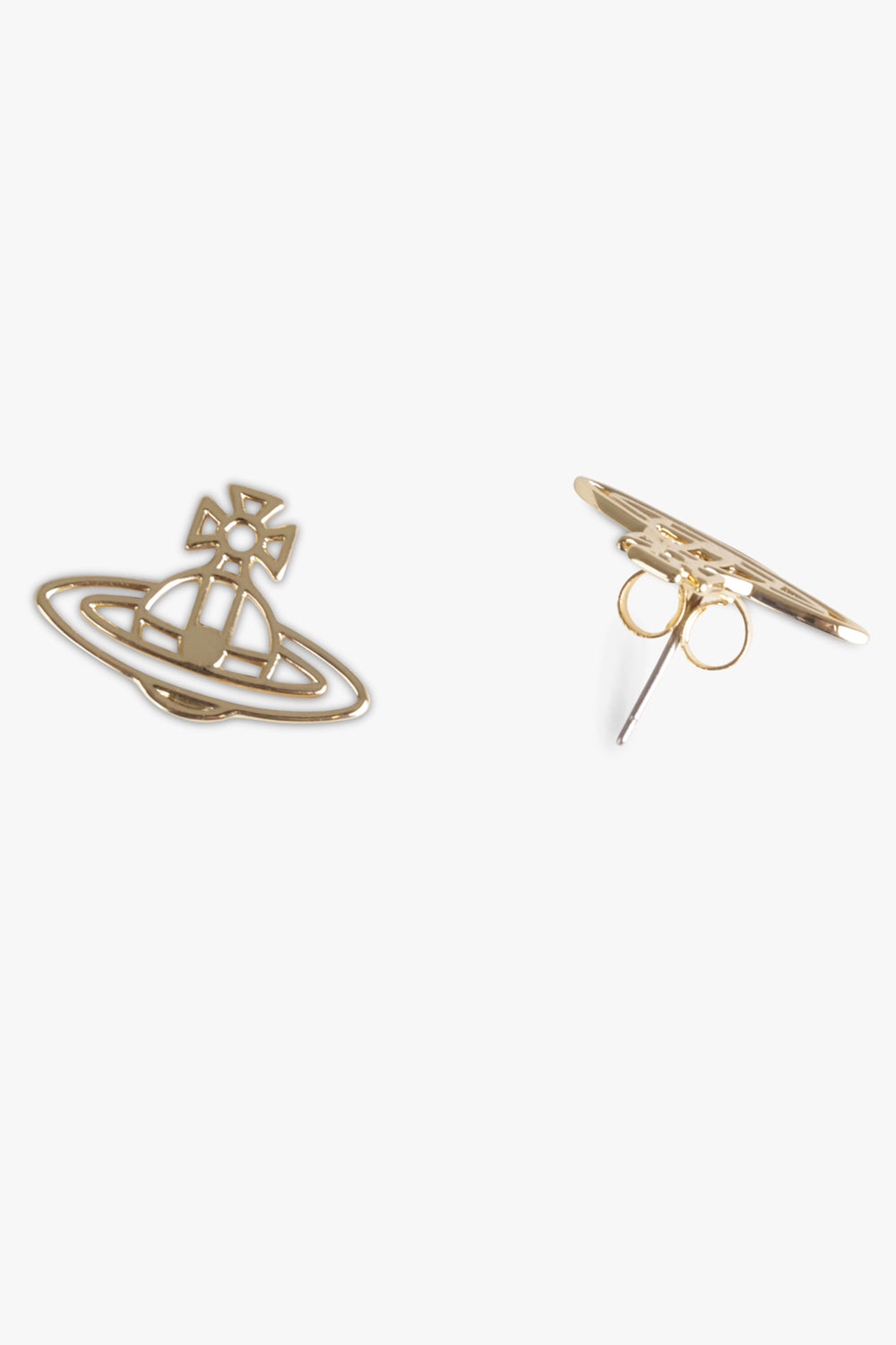 VIVIENNE WESTWOOD JEWELLRY GOLD / GOLD THIN LINES FLAT ORB STUD | GOLD