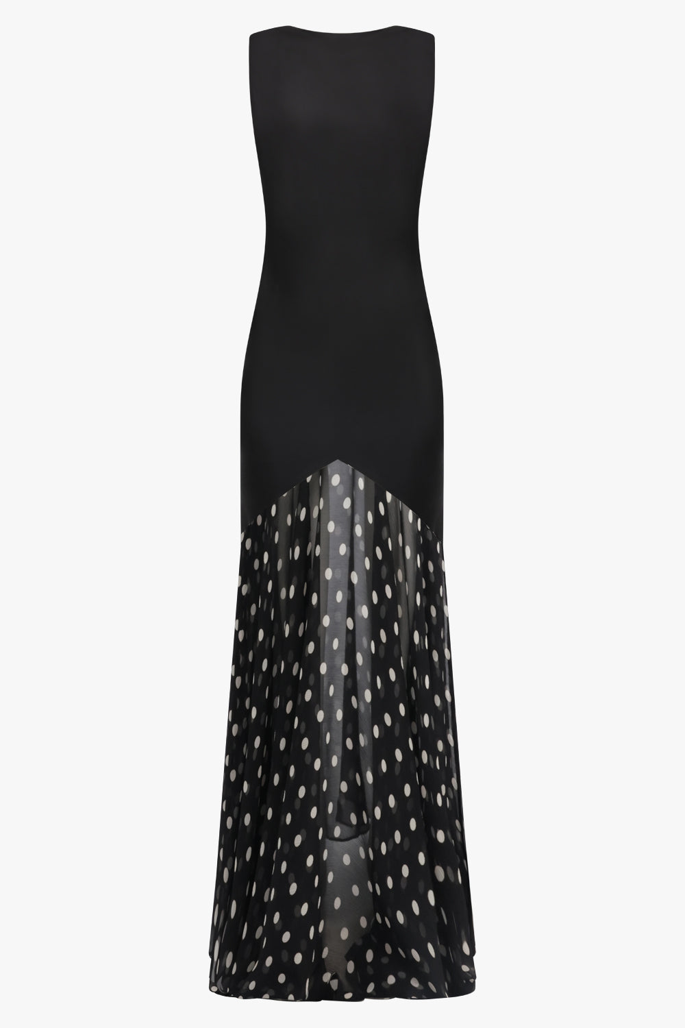 Contrast Polka Dot Mermaid Maxi Backless Dress | Black/White Parlour X Contrast Polka Dot Mermaid Maxi Backless Dress | Black/White Parlour X