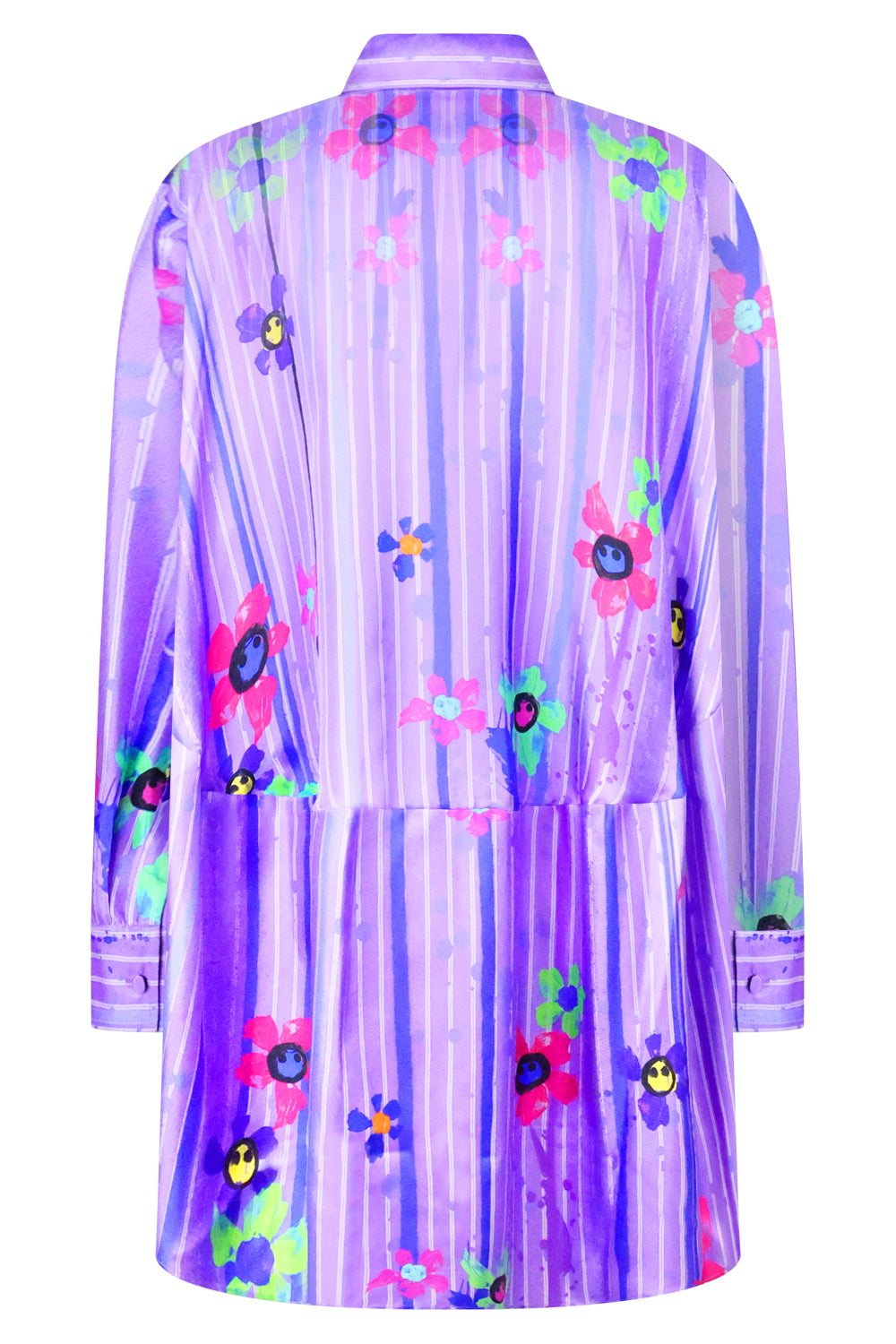 AZ FACTORY RTW Silk Twill Shirt Dress | Splash Purple