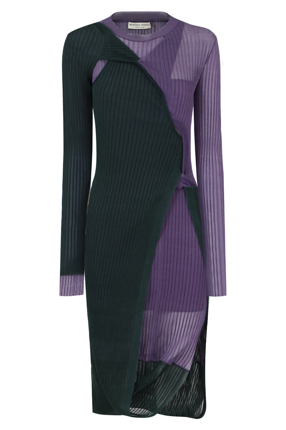 BOTTEGA VENETA CONTRAST RIB KNIT DRESS GREEN/MAUVE NEW SEASON ONLINE Parlour X BOTTEGA VENETA CONTRAST RIB KNIT DRESS GREEN/MAUVE NEW SEASON ONLINE Parlour X