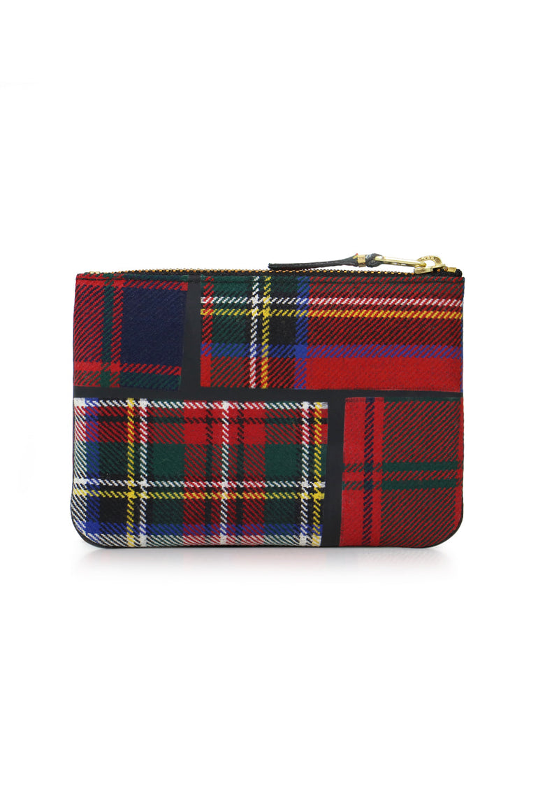COMME DES GARCONS BAGS MULTI SMALL TARTAN PATCHWORK POUCH | RED