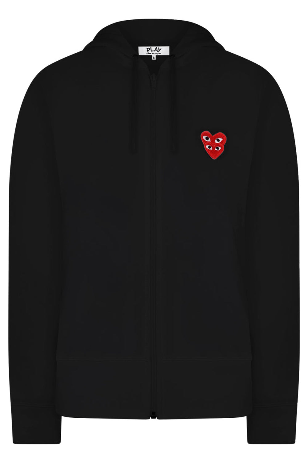 Cdg Zip Hoodie Black Black Double Heart Cdg Black Heart Comme De