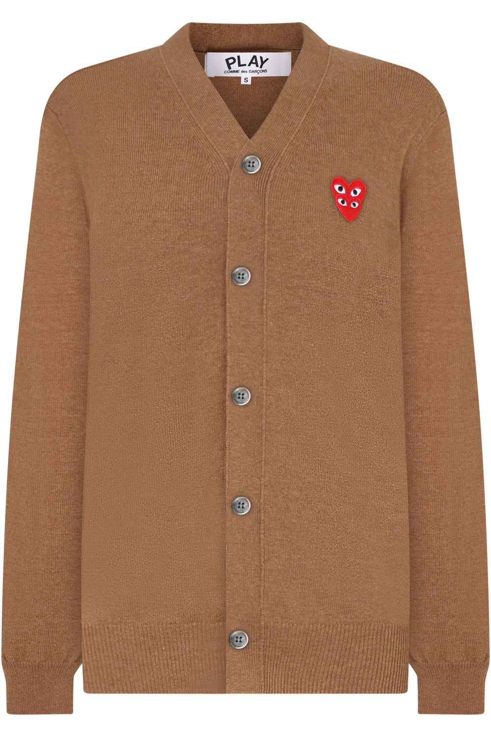 COMME DES GARCONS PLAY MENS CARDIGAN BROWN NEW SEASON PARLOUR X