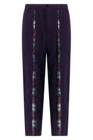 COMME DES GARCONS RTW PANTS WITH TARTAN DETAILING | NAVY/WHITE