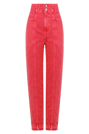 ISABEL MARANT RTW ETOILE TESS TAPERED JEANS RED