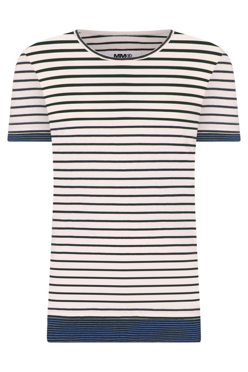 MM6 BY MAISON MARGIELA CONTRAST STRIPE T SHIRT OFF WHITE POISON