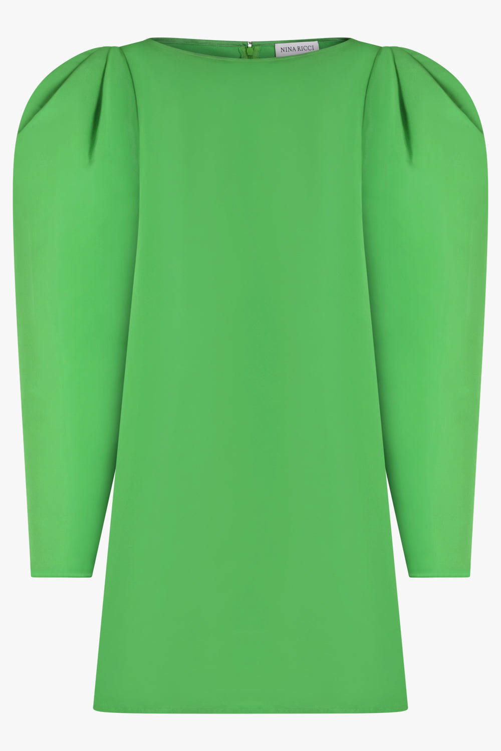 NINA RICCI RTW Mini Taffeta Puff Sleeve Dress | Green