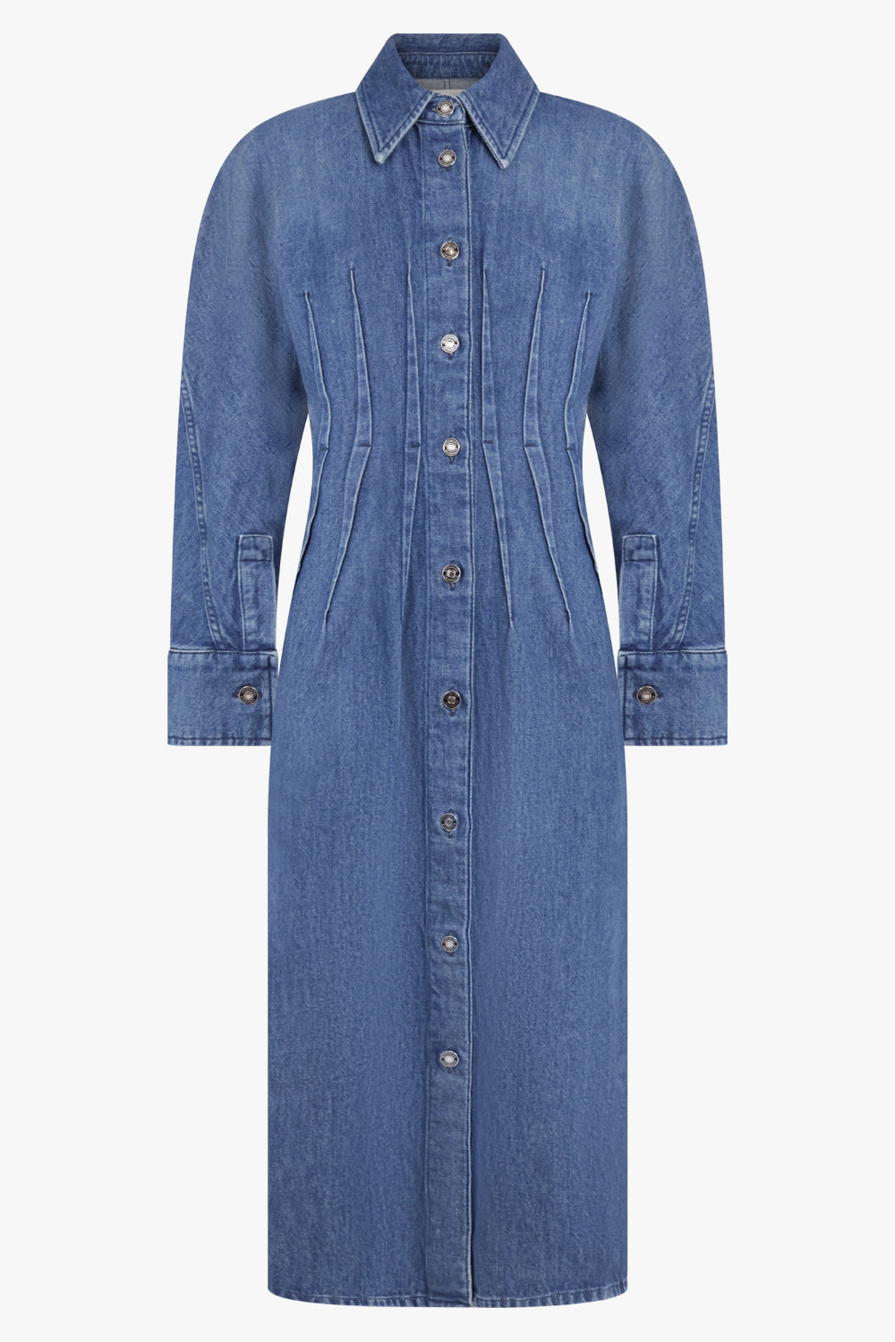 Cocoon Midi Waisted Denim Dress