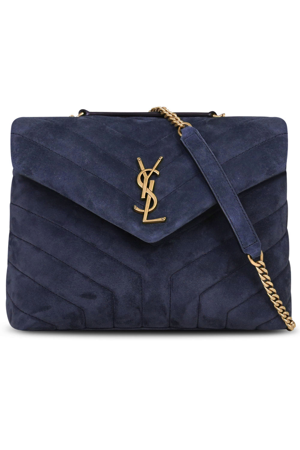 Blue Loulou small quilted leather shoulder bag, Saint Laurent