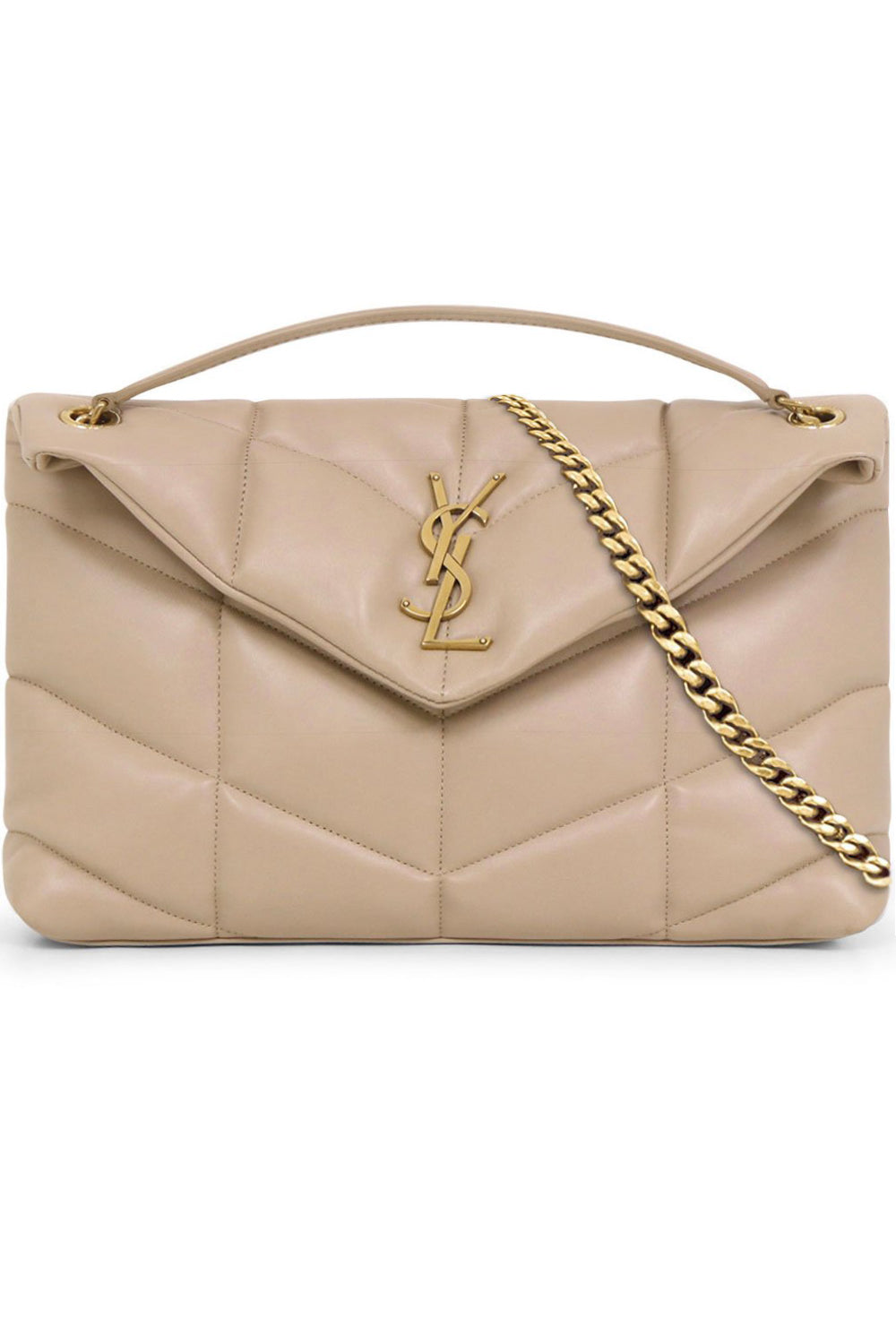Saint Laurent White Loulou Puffer Toy leather bag