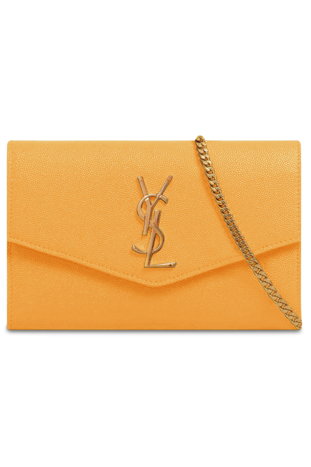 YSL Green Grained Calfskin Envelope Wallet-On-Chain (WOC