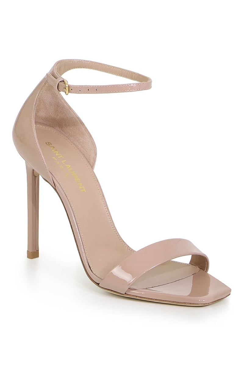 SAINT LAURENT AMBER SANDAL 105MM PATENT NUDE NEW SEASON PARLOUR X