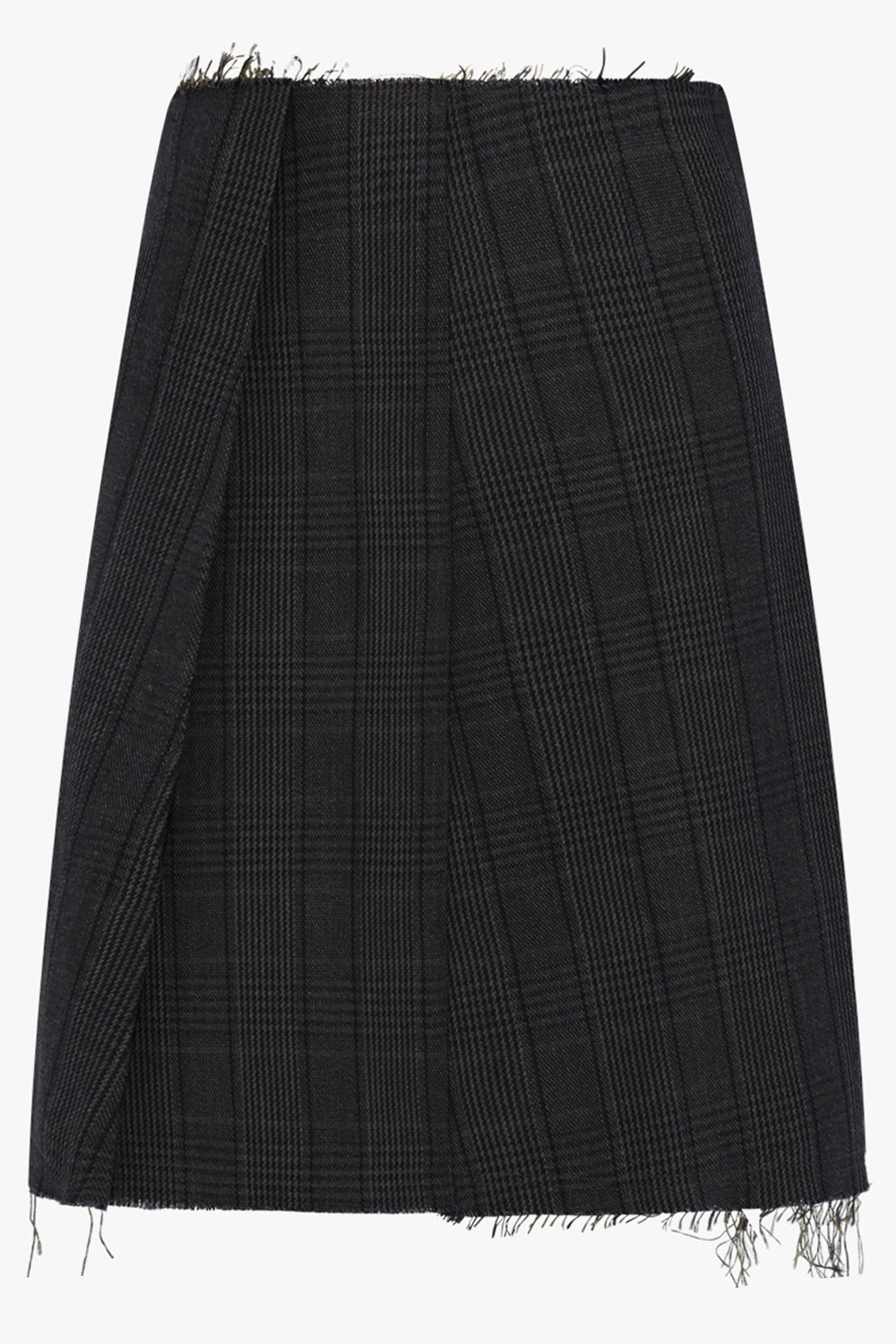 SONG FOR THE MUTE RTW Pleated Mini Skirt in Glen Check | Charcoal