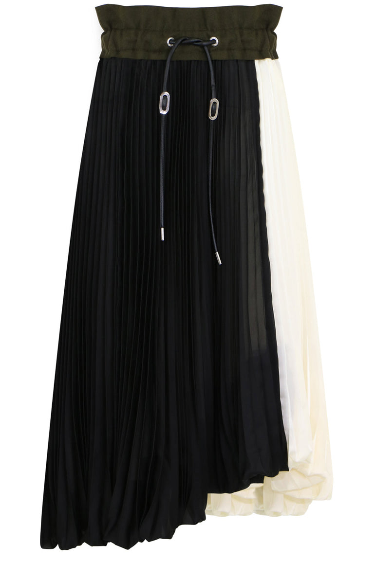 0 Unclassified PLEATED BUBBLE SKIRT BLACK/ECRU