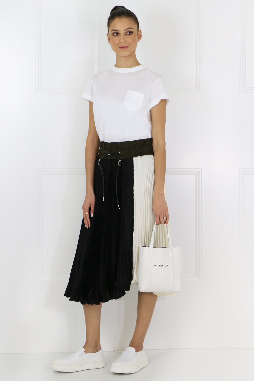 0 Unclassified PLEATED BUBBLE SKIRT BLACK/ECRU