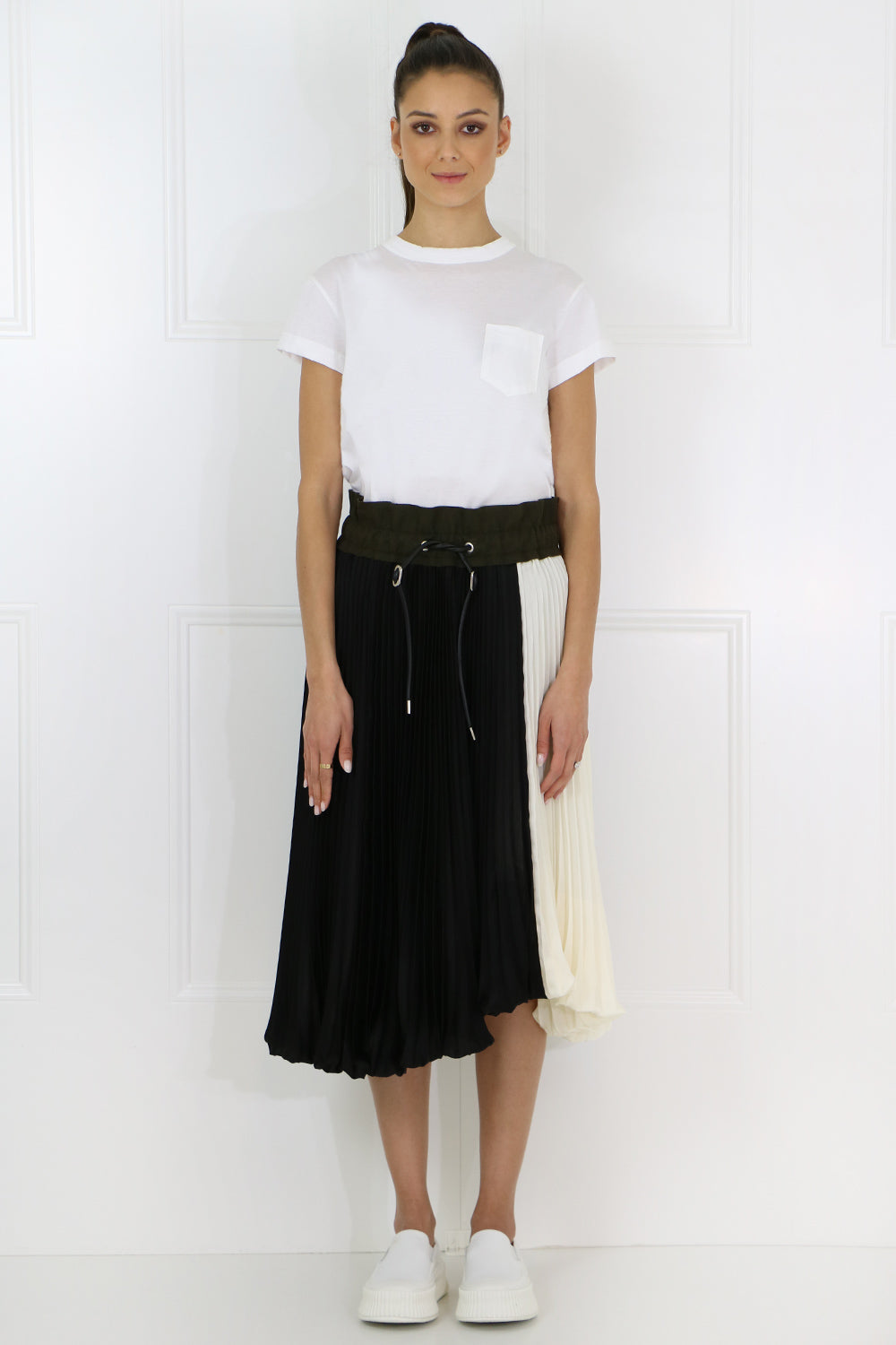 0 Unclassified PLEATED BUBBLE SKIRT BLACK/ECRU