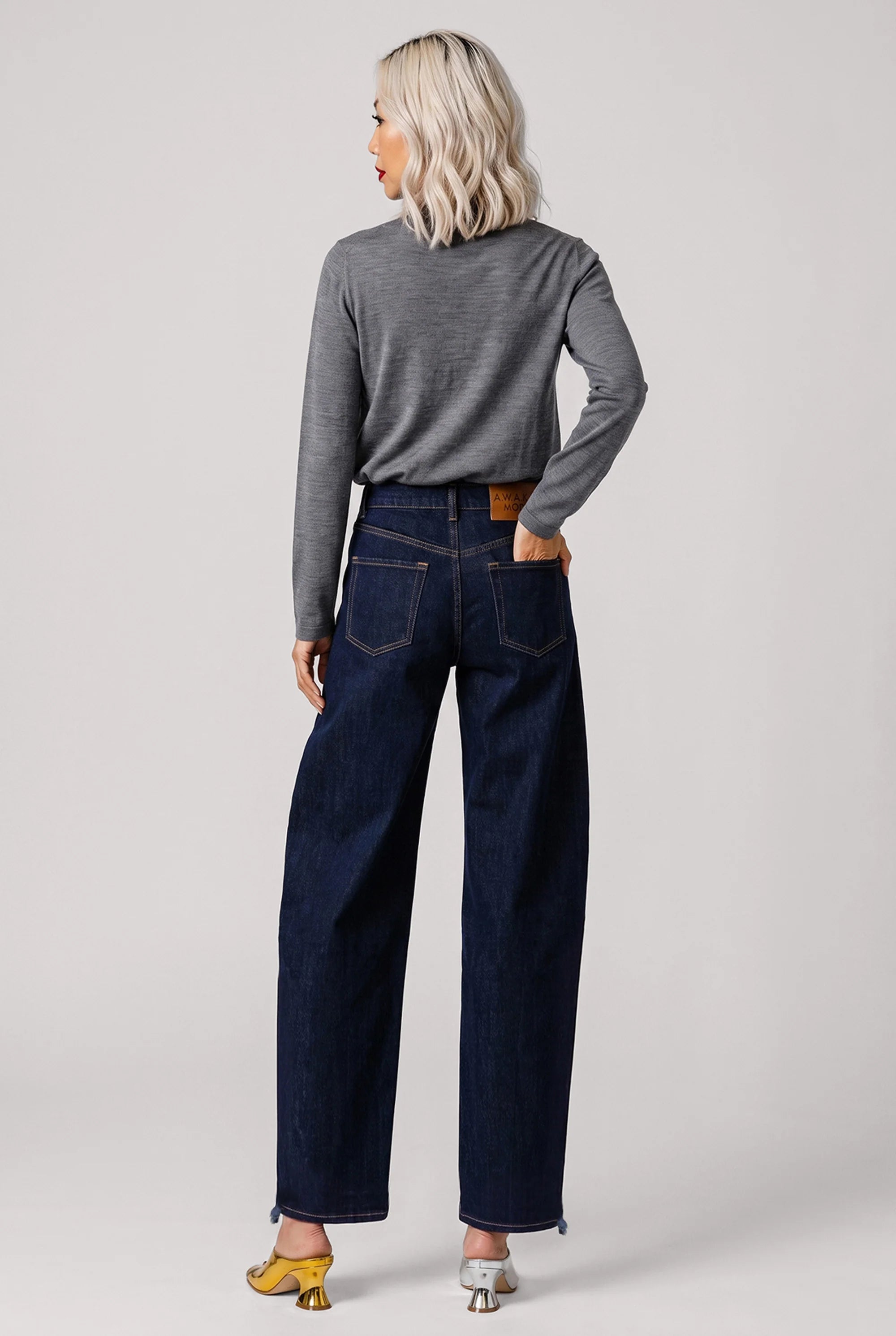 AWAKE MODE RYW Mirror Side Insert Jean | Indigo Rinse Wash