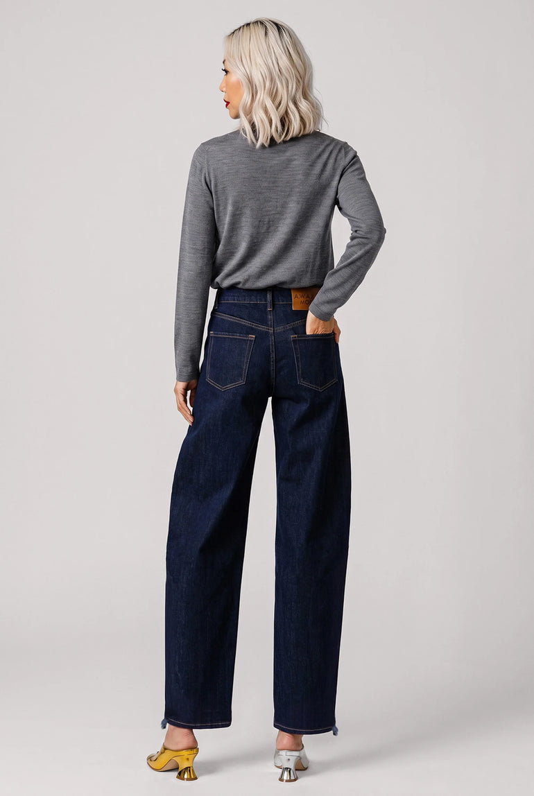 AWAKE MODE RYW Mirror Side Insert Jean | Indigo Rinse Wash