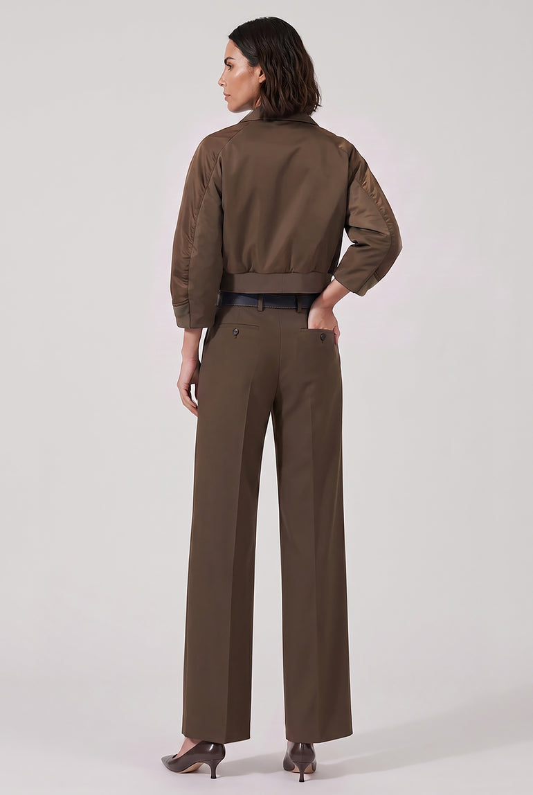 SACAI RTW Suiting X Denim Wide Leg Pant | Brown/Indigo