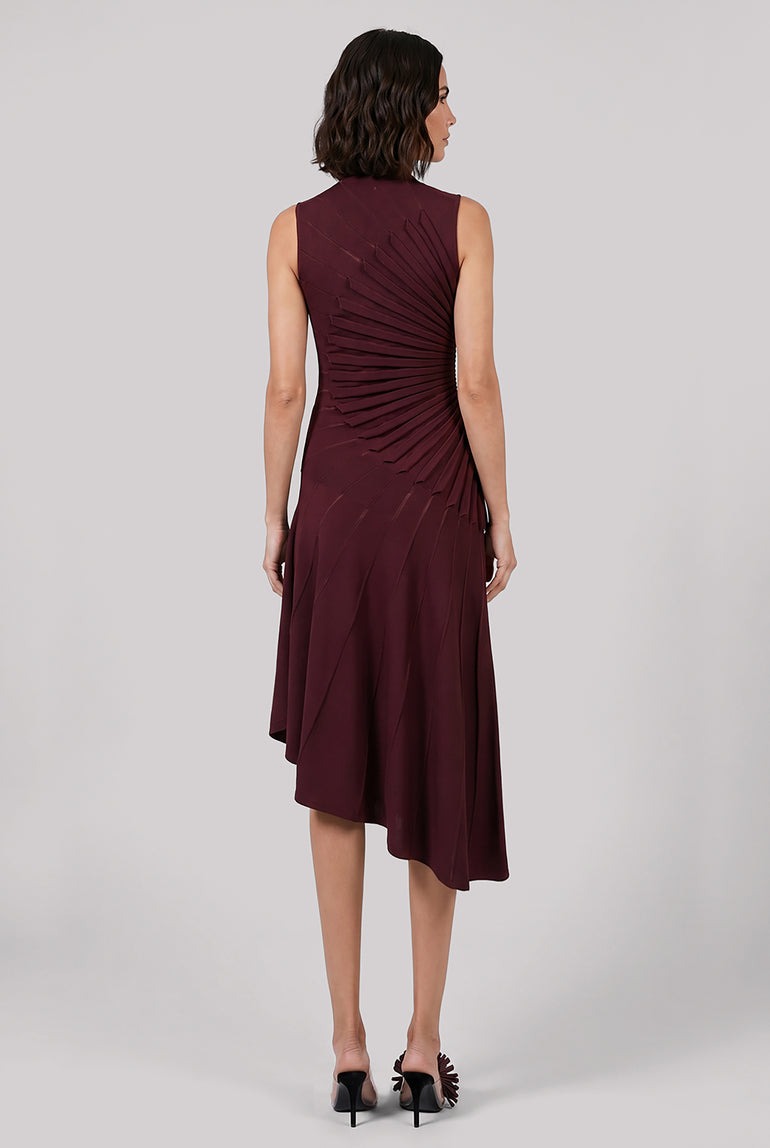 ALAIA RTW 3D Sculpting Asymmetric Dress | Burgundy