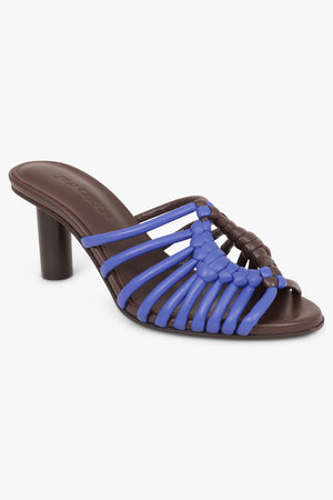Plot 90mm Sandal | Blue/Chocolate Brown