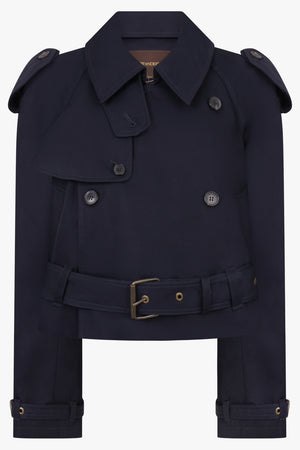 Cropped Trench Coat | Navy
