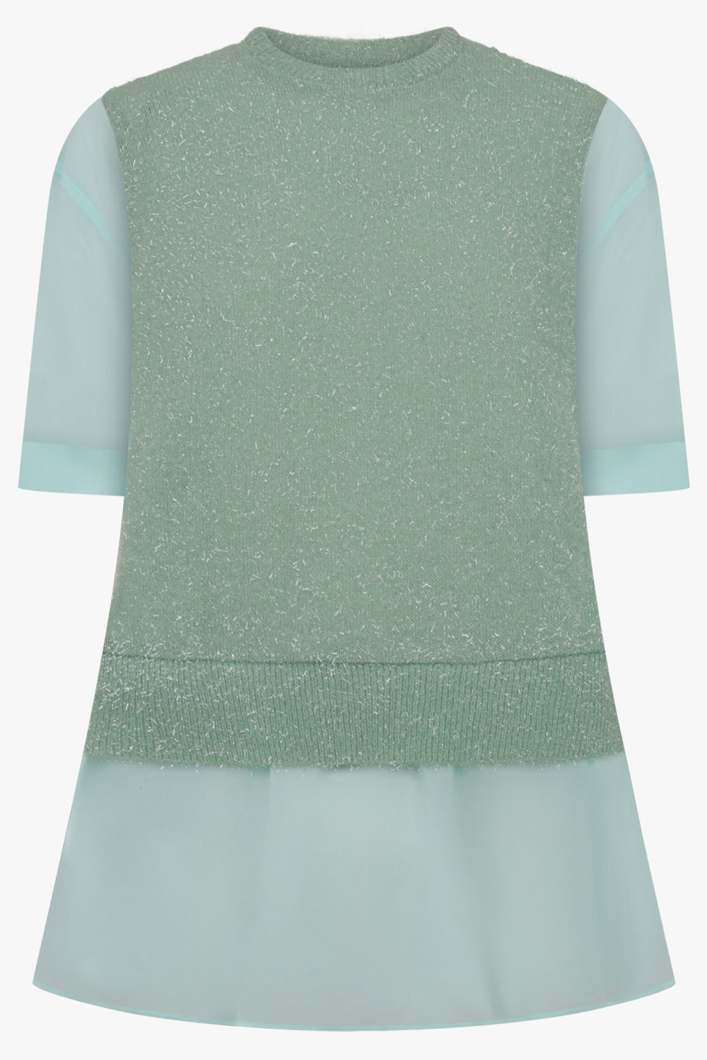 NOIR KEI NINOMIYA SHINY KNIT X SHEER TOP MINT NEW SEASON PARLOUR X