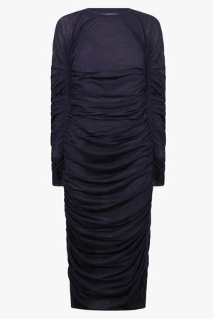 Ruched Jersey Midi Dress | Navy